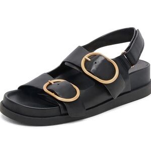 Black and Gold Women's Sandals
